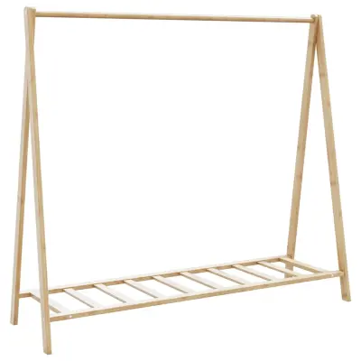 vidaXL Stojalo za oblačila s policami 106x34x102 cm bambus