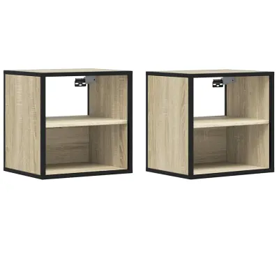 vidaXL Stenska nočna omarica 2 kosa sonoma hrast 40x31x39,5 cm
