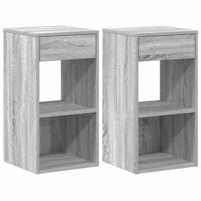 vidaXL Nočne omarice s predalom 2 kosa siva sonoma 35x34x66,5 cm