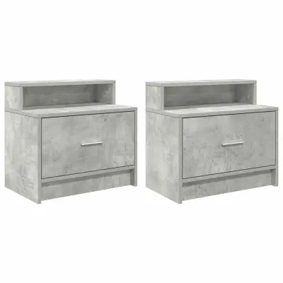 vidaXL Nočne omarice s predalom 2 kosa betonsko siva 51x31x47 cm