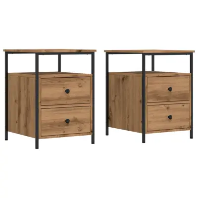 vidaXL Nočna omarica 2 kosa artisan hrast 44x45x60 cm inženirski les