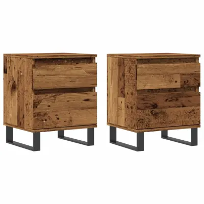 vidaXL Nočna omarica 2 kosa starinski les 40x35x50 cm inženirski les