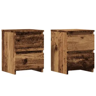 vidaXL Nočne omarice 2 kosa starinski les 30x30x40 cm inženirski les