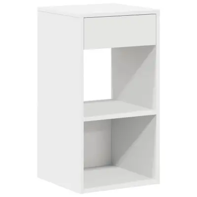vidaXL Nočna omarica z predalom bela 35x34x66,5 cm
