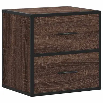 vidaXL Stenska nočna omarica rjavi hrast 40x31x39,5 cm