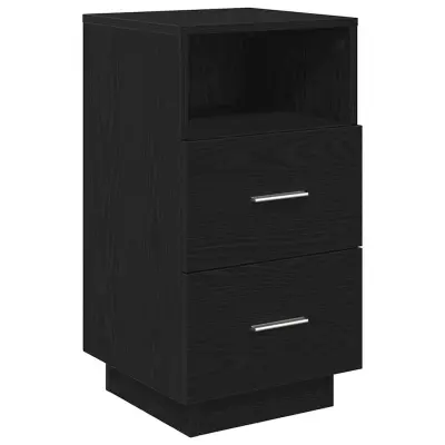 vidaXL Nočna omarica z 2 predaloma črna 36x36x68 cm