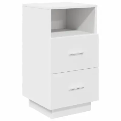 vidaXL Nočna omarica z 2 predaloma bela 36x36x68 cm