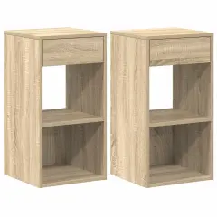 vidaXL Nočne omarice s predalom 2 kosa sonoma hrast 35x34x66,5 cm