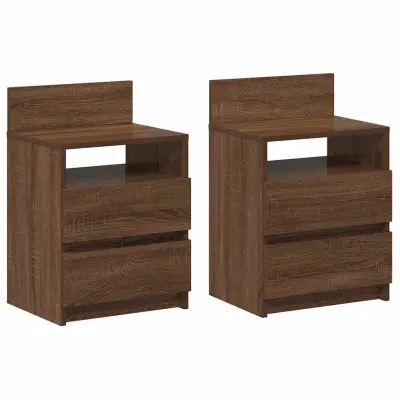 vidaXL Nočne omarice z 2 predaloma 2 kosa rjav hrast 40x33x60 cm