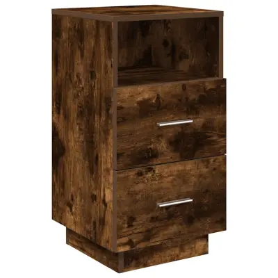 vidaXL Nočna omarica z 2 predaloma dim. hrast 36x36x68 cm