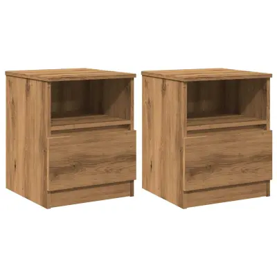 vidaXL Nočna omarica 2 kosa artisan hrast 40x40x50 cm inženirski les