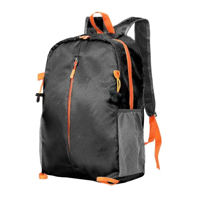 Lahek pohodniški nahrbtnik, vodoodporen zložljiv dnevni nahrbtnik Black