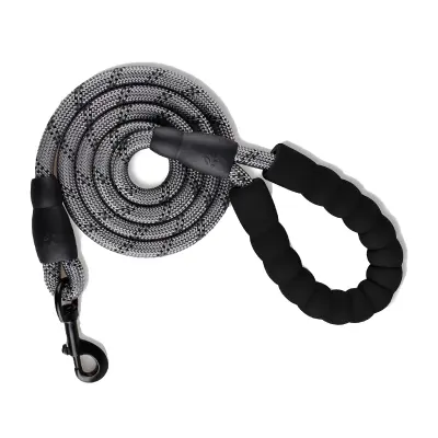 Odsevni pasji povodec z udobnim ročajem iz gobice Grey