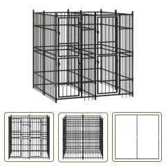 The Living Store Zunanji pasji boks jeklo 3,69 m² - Pasji Boks