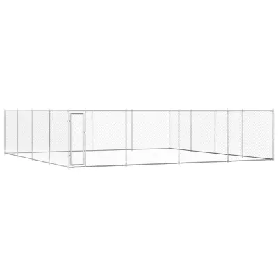 The Living Store Zunanji pasji boks pocinkano jeklo 760x760x185 cm - Pasji Boks