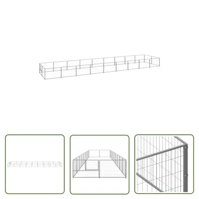 The Living Store Pasji boks srebrn 18 m² jeklo - Pasji Boks