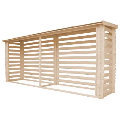 Lesena lopa za drva - Zunanja shramba 4 m2 / prostornina 6,7 m3 - neobdelan les - Timbela M203