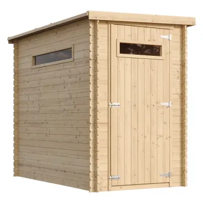 Lesena vrtna lopa - 239x144xH198 cm/2.63 m2 - Vrtna hiša s podi - TIMBELA M306A+M306G