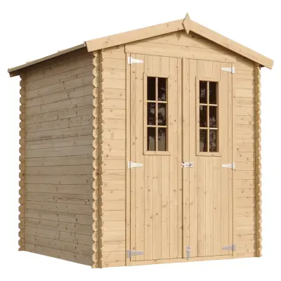 Lesena vrtna lopa - 186x196xH218 cm/ 2,82 m2  - Vrtna hiša s podi - TIMBELA M320C+M320G