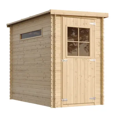 Lesena vrtna lopa - 239x144xH198 cm/2.63 m2 - Vrtna hiša s podi - TIMBELA M306+M306G