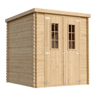 Lesena vrtna lopa - 204x204xH200 cm/3.53 m2 - Vrtna hiša s podi - TIMBELA M309C+M309G