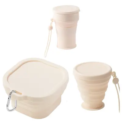 Zložljiv komplet posode za kampiranje (3-delni) White
