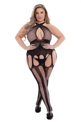 BACI DIAMONTE BODYSTOCKING ČRNA, KRALJICA