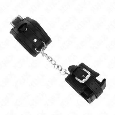 OKOVI ZA ZAPESTJE Kink Rhinestone Buckle Black