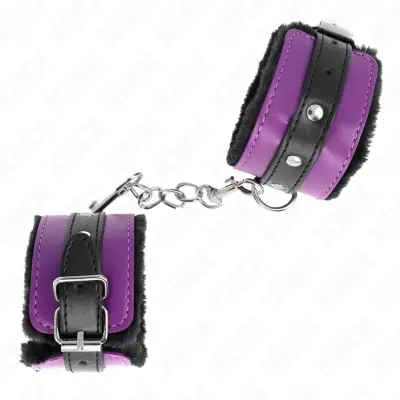 OKOVI ZA ZAPESTJE Kink Premiuim Fur Lined Black/Purple