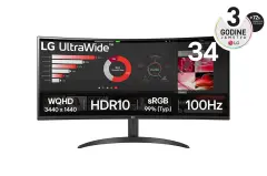 Monitor LG 86,4 cm (34,0") 34WR50QK-B 3440x1440 Curved VA 5ms 2xHDMI DisplayPort  sRGB99% HDR10