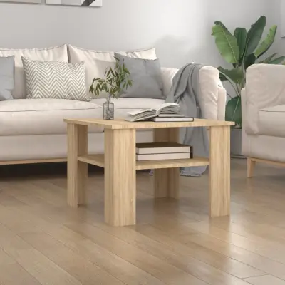 The Living Store Klubska mizica sonoma hrast 60x60x42 cm iverna plošča - Klubska Mizica