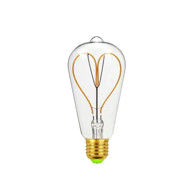 LED svetilka Edisonova žarnica Heart Filament E27 4W 220V Zatemnitvena žarnica