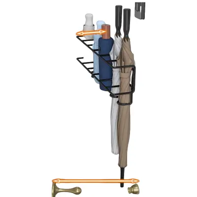 Stensko držalo za dežnike, vrtanje ni potrebno  S