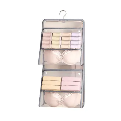 Siva dvojna zračna mrežasta viseča torba za shranjevanje