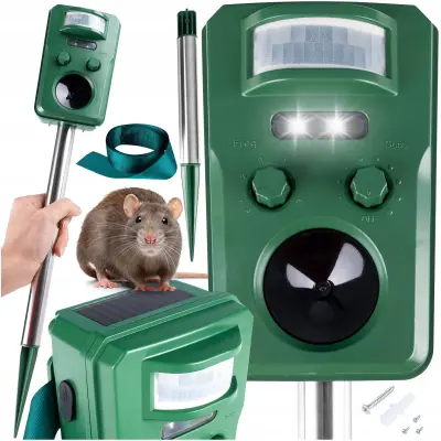 Ultrazvočni solarni aku. 1200mAh LED odganjalec živali s senzorjem gibanja