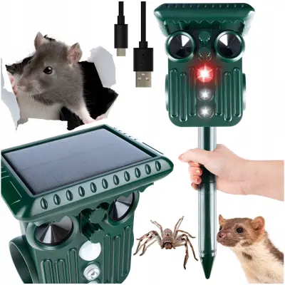Ultrazvočni aku. 2000mAh LED odganjalec živali in ptic s senzorjem gibanja