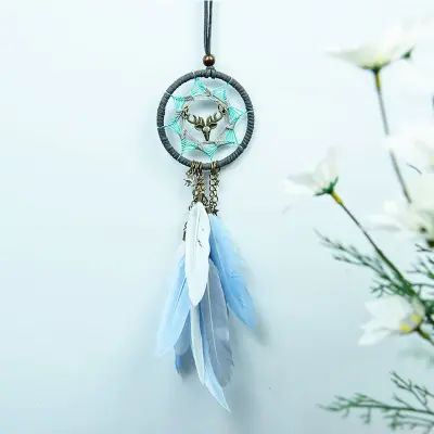 Privlačen obesek za vzvratno ogledalo z motivom jelena Blue + White