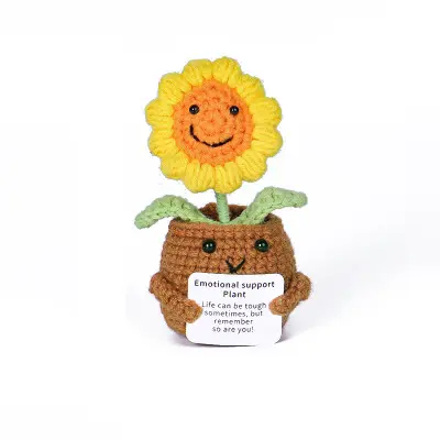 Pleteni okrasni lonček s sončnico