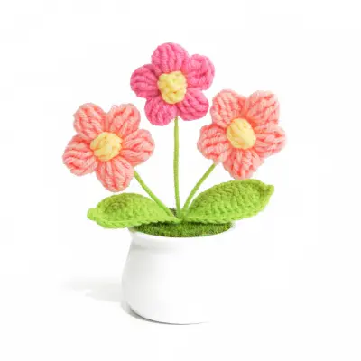 Ročno izdelan okras v obliki sončnice v lončku - umetna sončnica za domačo dekoracijo   Model 11