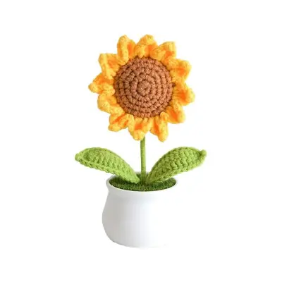 Ročno izdelan okras v obliki sončnice v lončku - umetna sončnica za domačo dekoracijo   Model 1