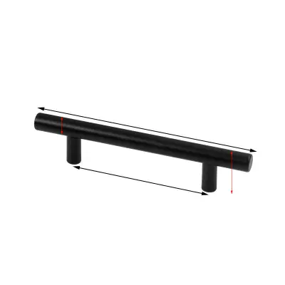 Mat črni T-bar ročaji (2 paketa)  XL