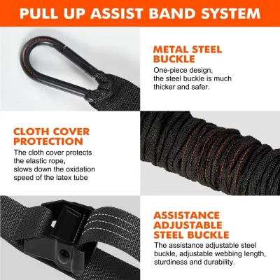 Pull up trak / Trening trakovi Pull ups - Pripomoček za vlečenje navzgor za kondicijo pri vadbi moči Black 300 lbs