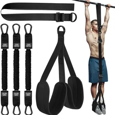 Pull up trak / Trening trakovi Pull ups - Pripomoček za vlečenje navzgor za kondicijo pri vadbi moči Black 150 lbs
