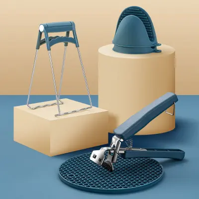 Komplet držal za sklede in krožnike iz silikona z ročajem