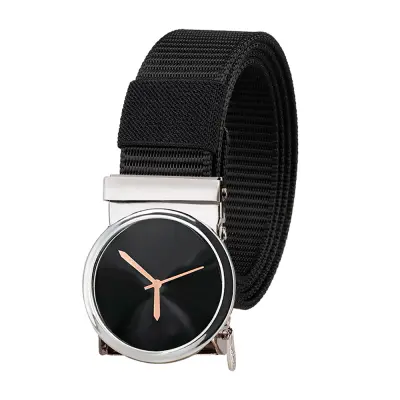 Platneni najlonski pas s kovinsko zaponko Black