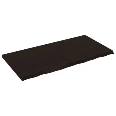 Stenska polica - Viseča Polica temno rjava 120x60x(2-4) cm trdna hrastovina