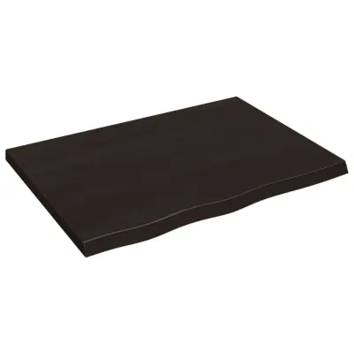 Stenska polica - Viseča Polica temno rjava 80x60x(2-4) cm trdna hrastovina