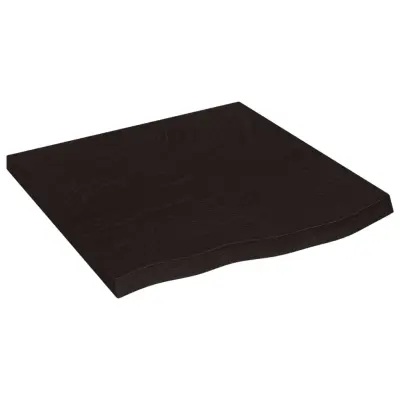Stenska polica - Viseča Polica temno rjava 60x60x(2-4) cm trdna hrastovina