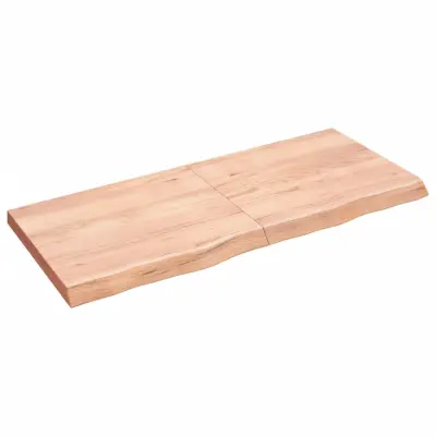 Stenska polica - Viseča Polica svetlo rjava 140x60x(2-6) cm trdna hrastovina