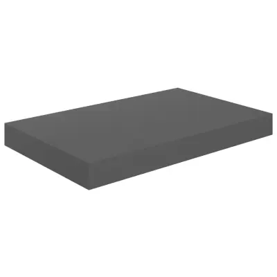 Stenska polica - Viseča Polica visok sijaj siva 40x23x3,8 cm MDF
